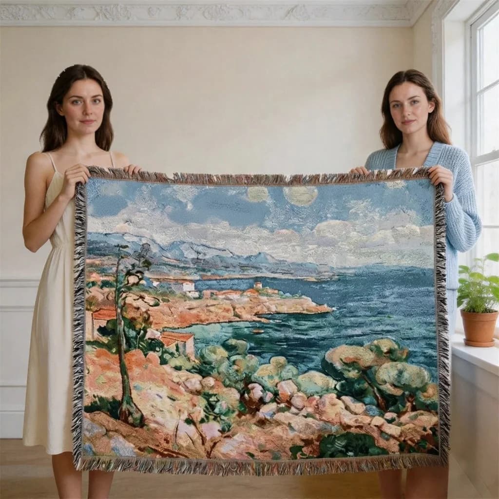 Van Gogh stílusú szövött kárpit takaró kanapéra és faldekorációnak