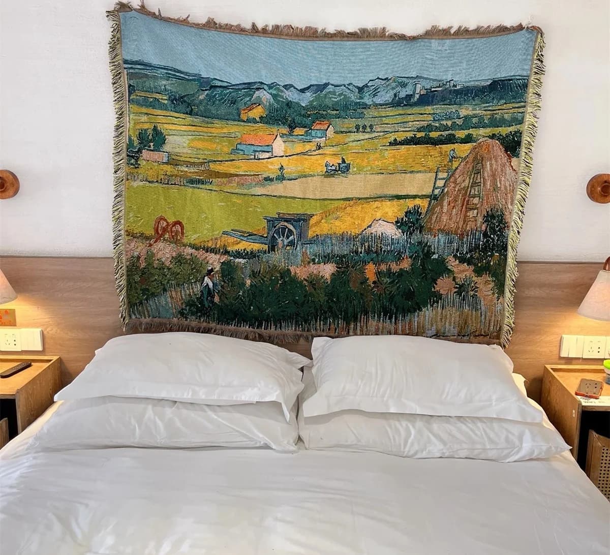 Van Gogh művészi nyomtatású kötött takaró kanapéra