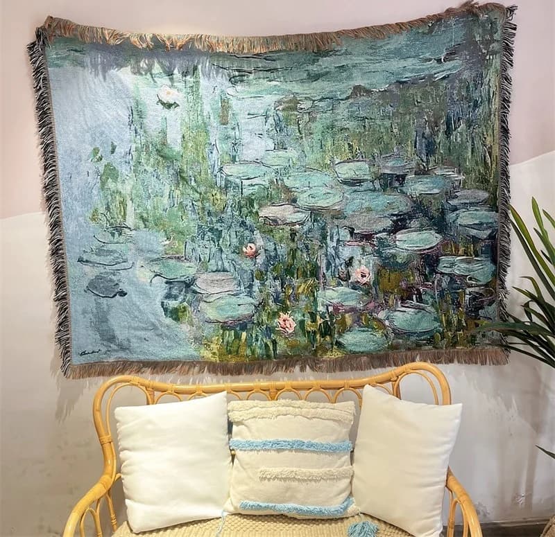 Vintage művészeti nyomtatású takaró kanapé dekorációhoz, 130x160 cm