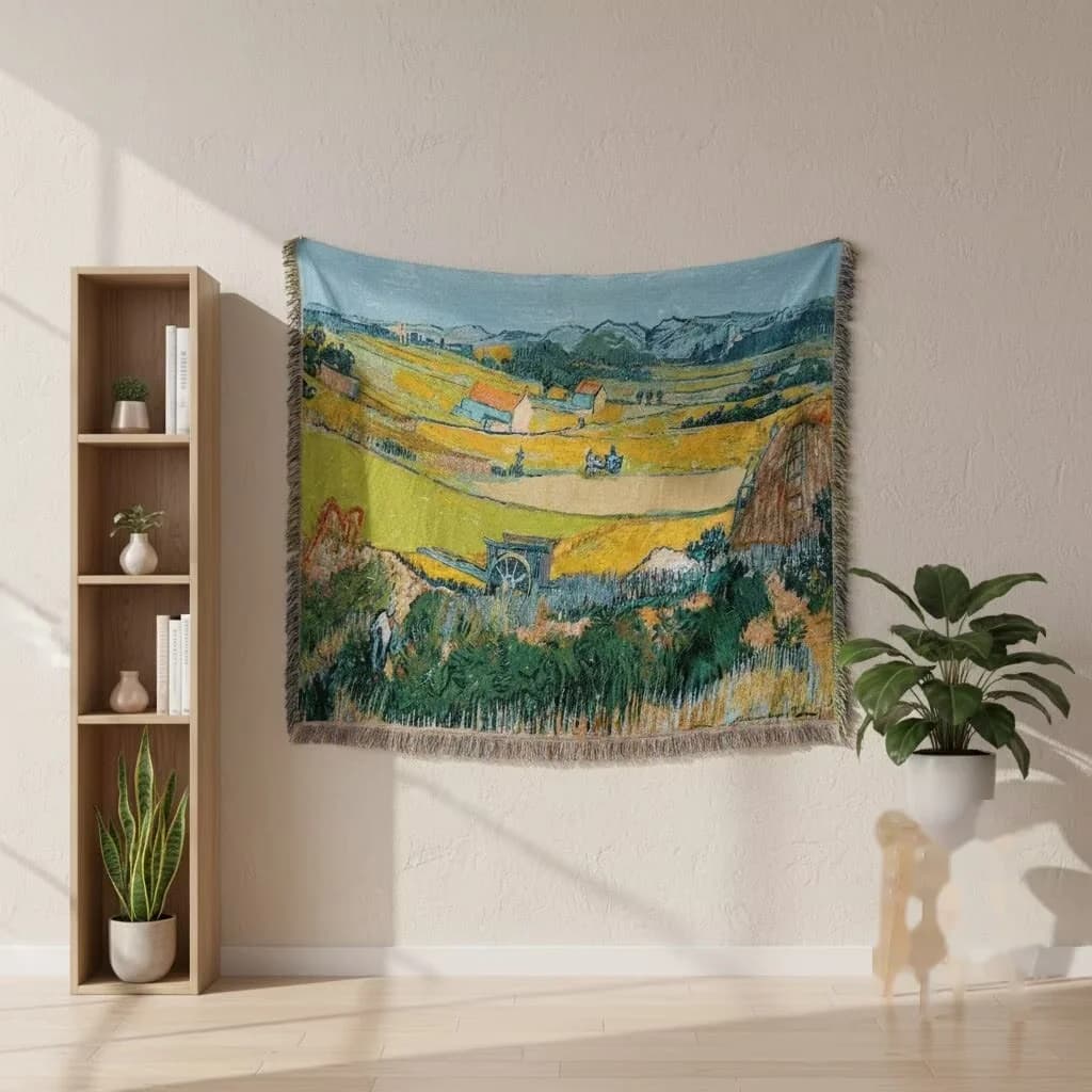 Van Gogh stílusú kárpit takaró pamutkeverék fali művészet kanapéhuzat