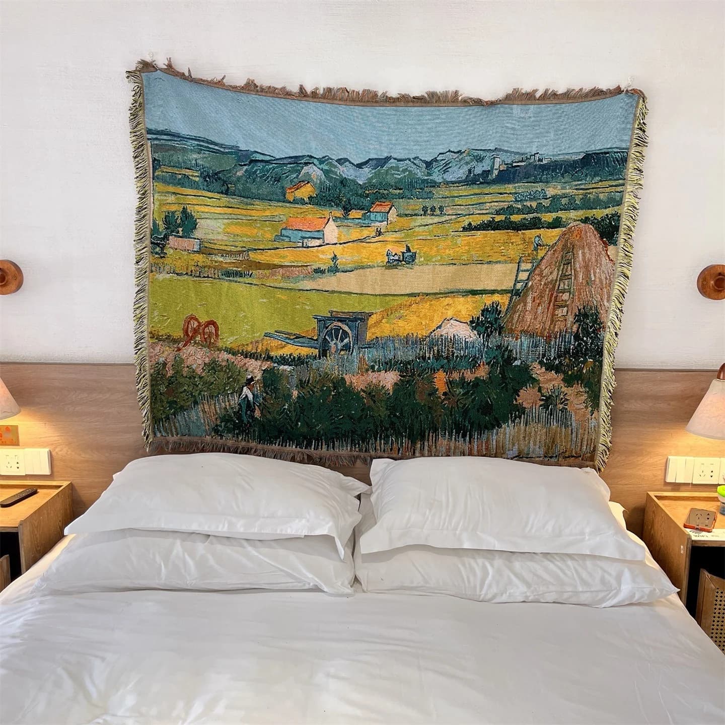 Van Gogh stílusú szőtt takaró kanapéra, ágyra vagy fali dekorációnak, 130x160 cm