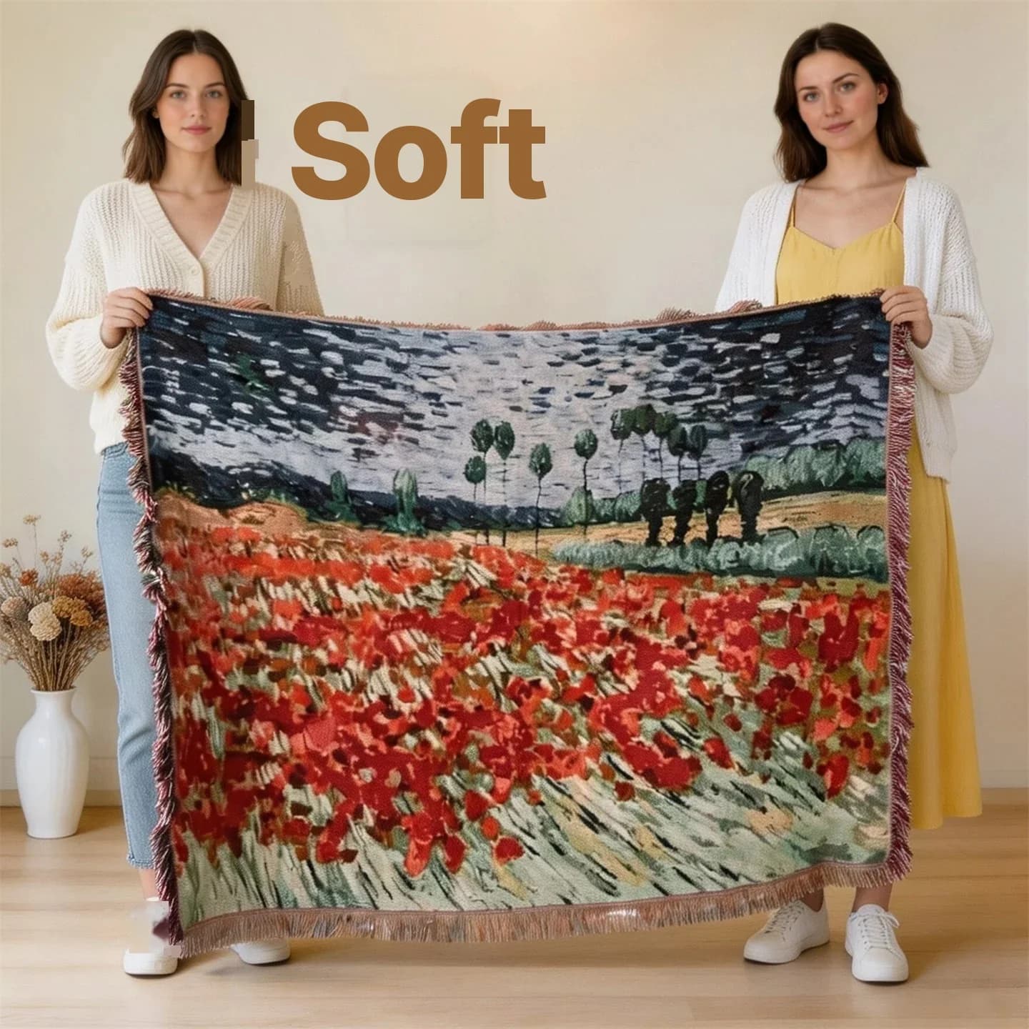 Van Gogh stílusú falikárpit takaró kanapéra és fali dekorációnak