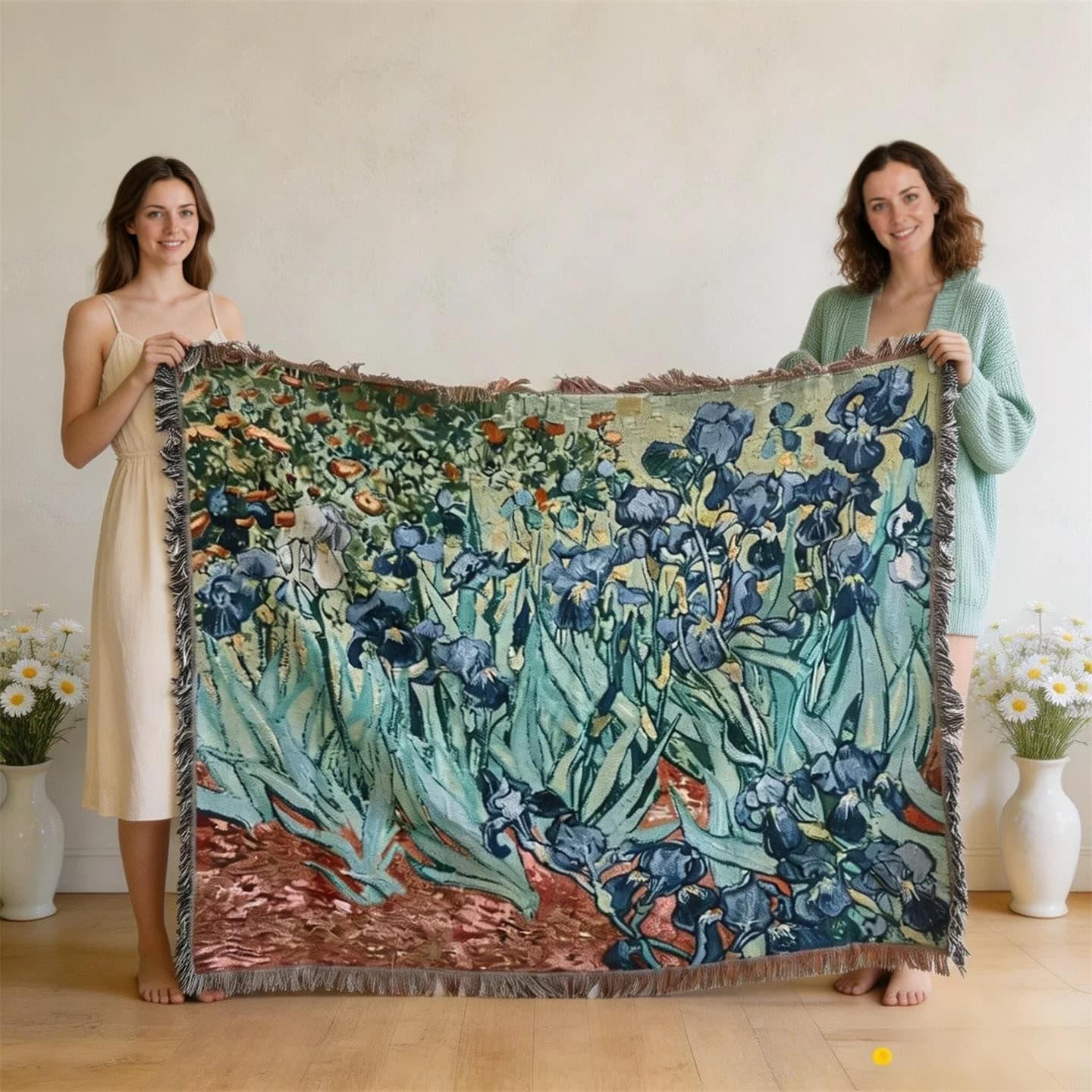 Van Gogh stílusú kárpit takaró pamut keverék kanapéhuzat