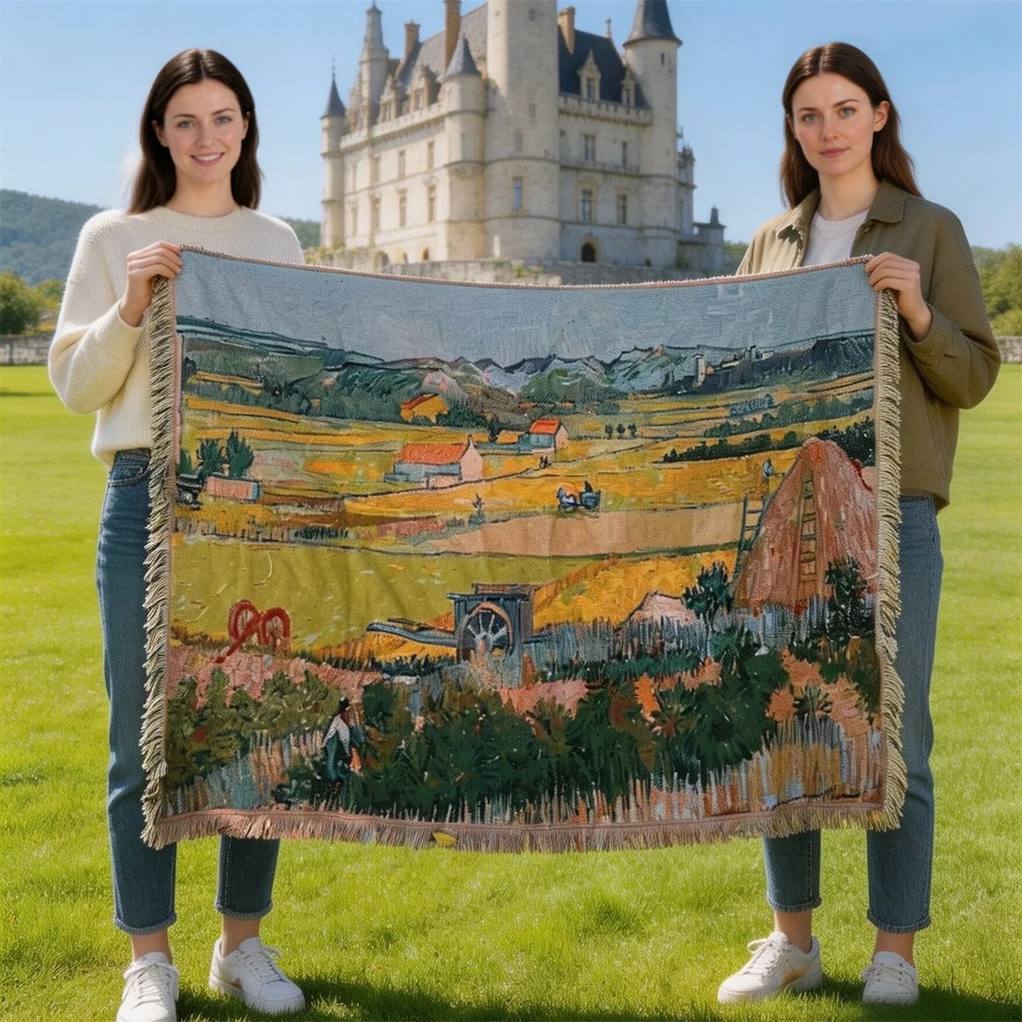 Van Gogh stílusú művészeti kárpit takaró kanapé dekorációhoz