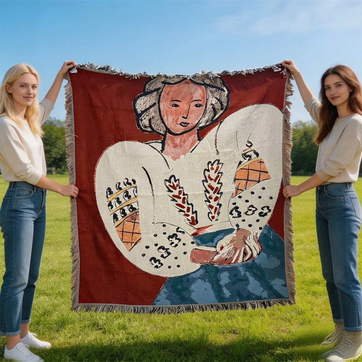 Matisse stílusú szőtt kárpit takaró faldekorációhoz