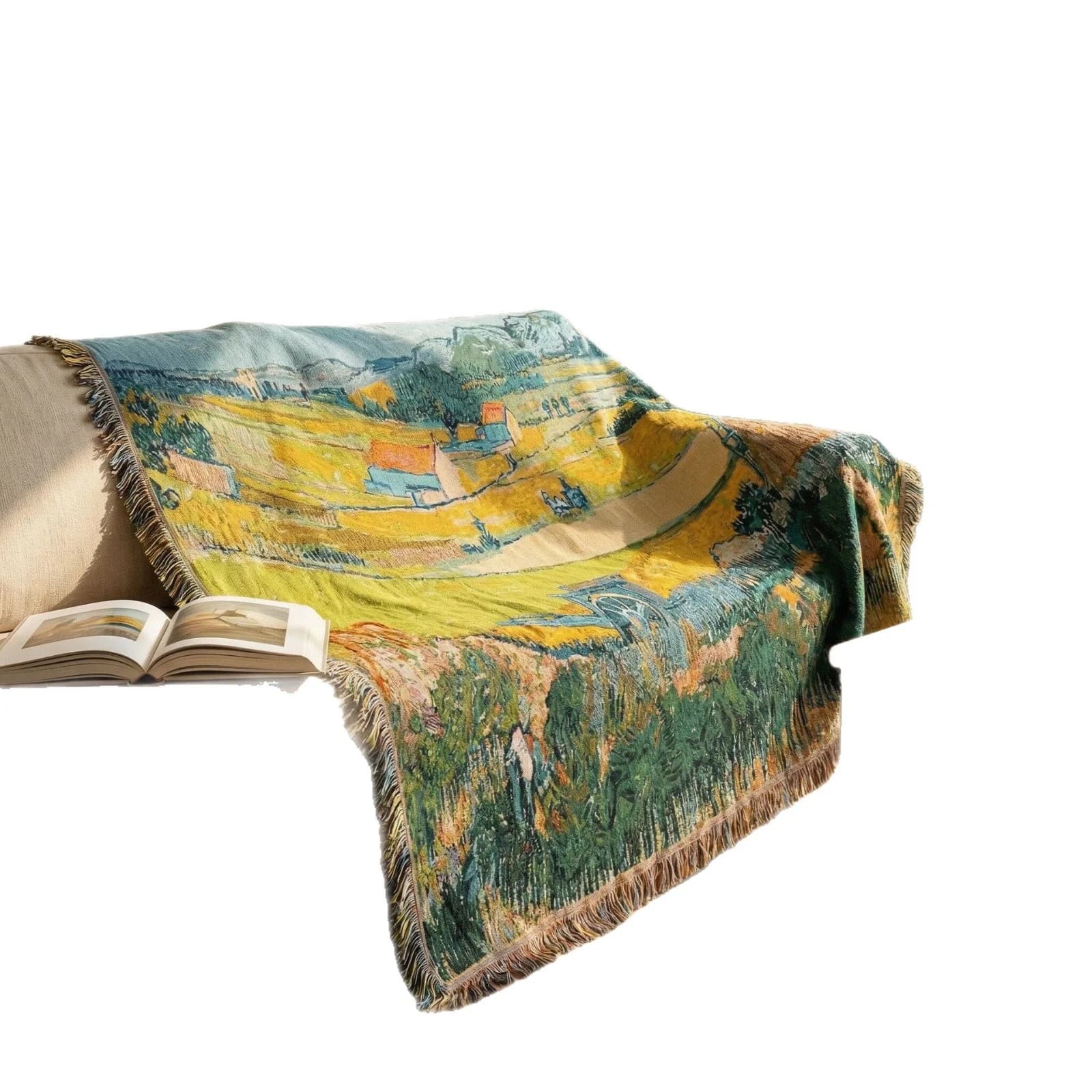 Van Gogh stílusú kárpit takaró pamutkeverék fali művészet kanapéhuzat