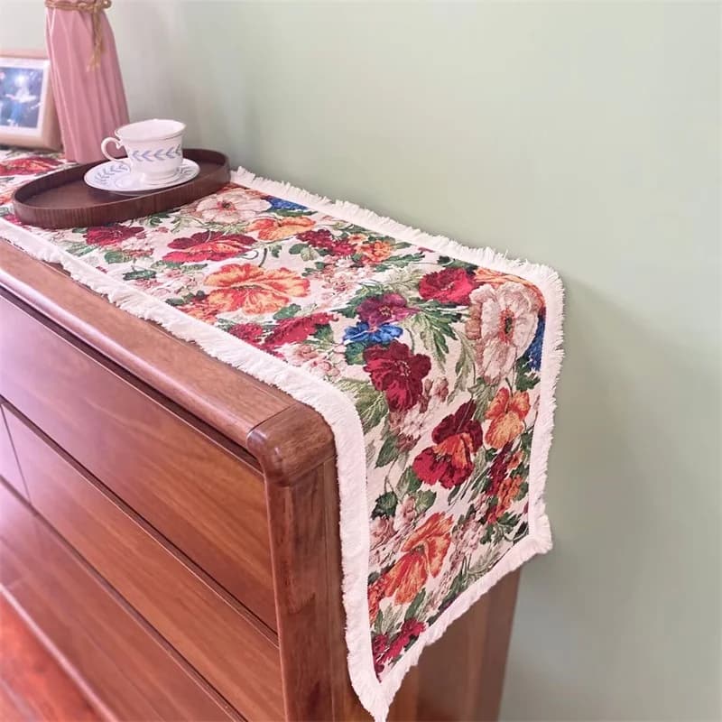 Amerikai country stílusú asztali futó, fekete szekrénytakaró
